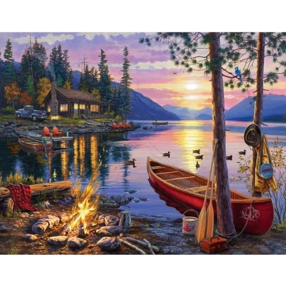 Buffalo Games - Canoe Lake 1000 Piece Puzzle for Adults - Jigsaw Puzzles – Darre